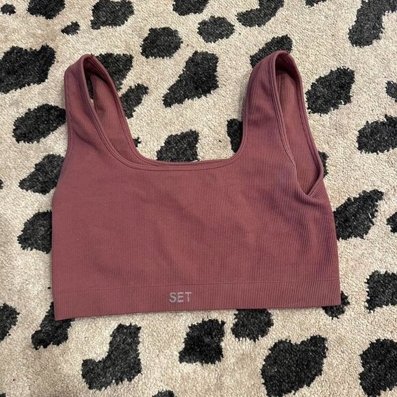 SET Active Other - Set Active Pink Ribbed Crop